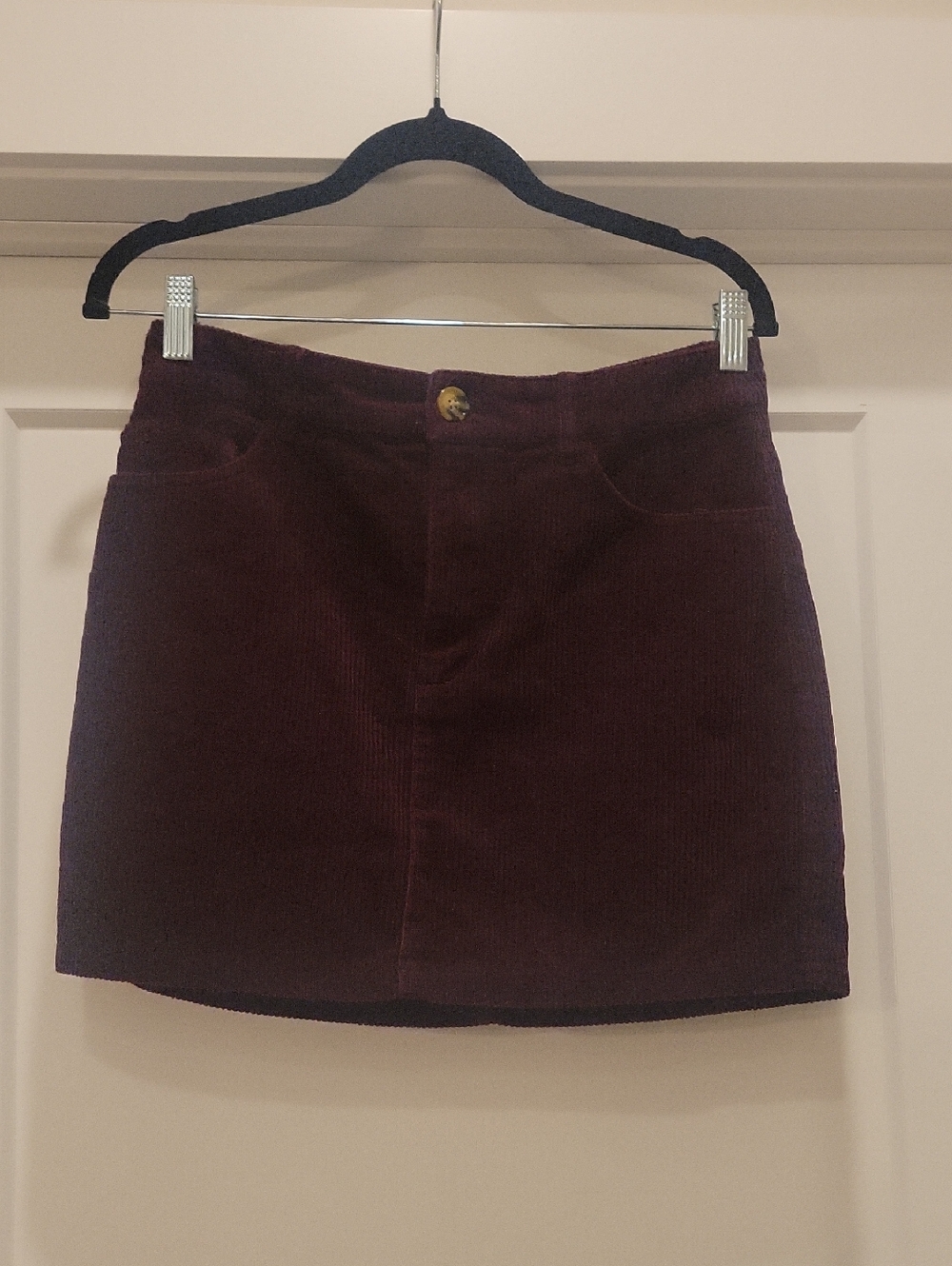 Corduroy Mini Skirt in Deep Burgundy